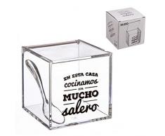 dcasa - Salero y azucarero de cocina original acrilico diseño frase . LA SAL DE MI VIDA Y MOMENTOS DULCES