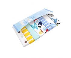 CuteOn Paquete de 8 Súper Suave Bebé Washcloth Alimentación Limpiar Paño para Recién nacido Chicos & Chicas Azul Coche