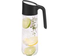 WMF - Jarra de agua Nuro de cristal con asa, de 1,0 l y 29,7 cm de altura, cierre CloseUp, color negro
