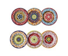 Rose e Tulipani - Plato conmemorativo, 6 piezas, 16 cm, diseño mediterráneo