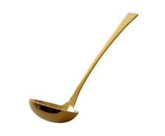 Cuchara para Espaguetis Cuchara de mango largo con cucharón de acero inoxidable dorado, cuchara grande, utensilios de cocina duraderos -11.4 pulgadas Cuchara Salsera Cazo para Sopa ( Color : Gold )