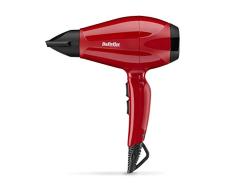 BaByliss 6615E Secador de Pelo Profesional 2400 W, Motor AC, Iónico, 2 Ajustes de Temperatura, 2 Velocidades y Aire Frío, 2 Boquillas Estrechas, Rojo