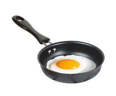 Mini sartén antiadherente perfecto para freír huevos omelette, 4.7 revestimiento redondo sartén, 12 cm negro