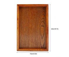 FTVOGUE Bandeja de Servicio Rectángulo Bandeja de té de Madera Sirviendo Plato de Mesa Bocadillos Plato de Almacenamiento de Alimentos para el hogar del Hotel(22 * 15cm)