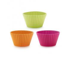 Lékué 0240102SURM033 - Lote de 6 moldes para magdalenas 100 % silicona (plato 9 cm)