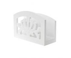 Servilletero de servilletas de papel blanco antiguo estilo rústico de madera de la mesa de estilo barroco y 1 pcs