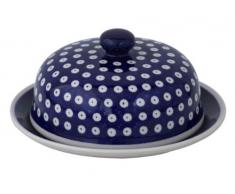 Bolesławiec Pottery GU-888/42 - Plato con tapa para el queso, original de Bolesławiec