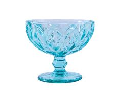 YOJDTD Vaso De Vidrio Vaso De Tallo Vaso De Champán Copa De Helado Vaso De Batido Vaso para Beber, Tazón De Hielo Azul Cielo