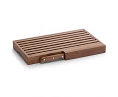 Zeller 25225 Tabla para Cortar El Pan con Cuchillo, Madera, Marrón, 39.5x23.5x4 cm