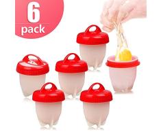 OMZGXGOD Recipiente para cocer Huevos, Cocedor Huevos, Antiadherente Pasado por Agua y Cocido, huevera de Gel de sílice de Calidad alimentaria, Llevar a ebullición los Huevos sin la Carcasa （6 Pcs）