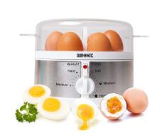 Duronic EB35 Cocedor de Huevos Eléctrico 350W con Capacidad de 1 a 7 Huevos Cocidos, Duros, Mollet y Pasados por Agua, 2 Tipos de Huevos a la Vez