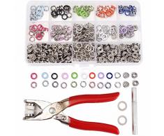 TuToy 150 Sets 9.5 Mm 10 Colores Prong Anillo Prensa Espárragos Snap Fasteners Dummy Clip Pinzas