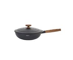 Oroley - Nature Wok Sartén Ecológica de Aluminio Fundido Antiadherente con Tapa, 30 cm