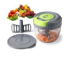 Magiclux tech picadora manual 3 cuchillas,mini picadora de carne cortador cebolla picador de verduras para Picar Frutas, Frutos Secos, Hierbas,Cebolla, la Salsa, Ensalada(750ml)