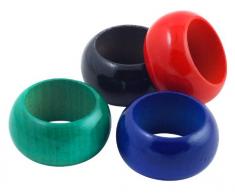 Metaltex - Juego de 4 Servilleteros Madera, Colores Surtidos