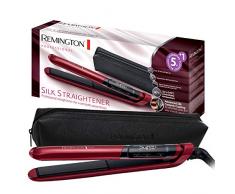 Remington S9600 Silk - Plancha de pelo, placas flotantes de 110 mm, doble capa de revestimiento cerámico, pantalla LCD, función memoria