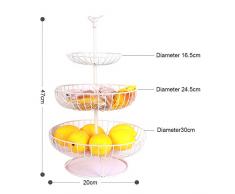 Apark Frutero de 3 pisos, Desmontable Metal Cesta Fruta, para Conservan Frutas, Verduras, Bocadillos o Pan, Tamaño de la Cesta de Frutas: 16.5CM, 24.5CM, 30CM, Altura: 47CM (Blanco)