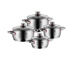 WMF Quality One - BaterÃa de Cocina, 4 Piezas, 2 cacerolas Bajas Ã16cm (1,7 litros) y Ã20cm (3,4 litros) con Tapa, 2 ollas Bajas Ã16cm (2,0 litros), y Ã20cm (4,1 litros) con Tapa