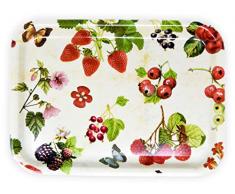 Lashuma - Bandeja rectangular de melamina, diseño de impresión, plástico, Fresas del bosque., 31 x 23 cm