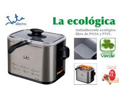 Jata FR326E Freidora Compacta Capacidad 1,5 litros Antiadherente Libre de PFOA y PTFE Estructura Metálica Cuerpo Inox Antihuella Termostato Regulable Cestillo Ajustado para Optimizar