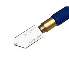 TOYO TC17B - Cortador de vidrio lubricado (ángulo de corte 138º, con mango de latón)