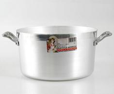 Ollas Agnelli Cazuela Alta Aluminio BLTF, con 2 manijas de Acero Inoxidable, Plata, 3,3 litros