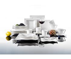 MALACASA, Serie Mario, Vajillas de Porcelana, 30 Piezas, Juego de Café, con 6 Tazas, 6 Platos Llanos, 6 Platos, 6 Platos de Postre, 6 Platos de Hondos, para 6 Personas Color Blanco