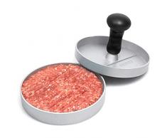 GOURMEO prensa de hamburguesa + 30 hojas de papel antiadhesivo de aluminio con capa antiadhesiva | con 2 años de garantía de satisfacción | prensa de hamburguesa, prensador de hamburguesa, burger maker