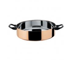 Alessi Officina 28 cm Olla Baja con 2 Asas, Dorado