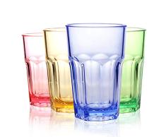 CYKK Vasos de plástico acrílico irrompibles (4 unidades) 414 ml Color de 9 onzas.