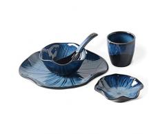 Juego de vajilla de Estilo japonés, Olla de cerámica, Restaurante de Sushi, Restaurante, Plato a Juego, Cuchara, Taza (Adecuado para una Persona)