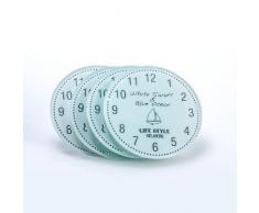 Pajoma Posavasos Juego de 4 posavasos Maritim Blanco Plata 9 cm de diámetro