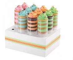 Wilton - Envase para Mini Tartas (12 Unidades, con Soporte), diseño Transparente