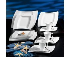 Creatable 13457 - Vajilla cuadrada (30 servicios), color blanco