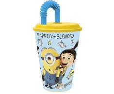 Minions 0411, Vaso con Caña GRU 3, Despicable Me3,, 430 ml