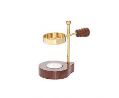 nklaus UMiP-001 Incienso calientaplatos con mango de madera oro Incienso Soporte Esoterik 1525