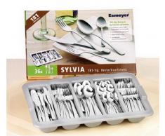 Esmeyer 156-065 Cubertería Sylvia, 181 piezas, 18/0, juego de ahorro + cubertero de 5 compartimentos