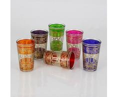 Casa Moro Juego de Vasos de Té marroquí bellar Multi | TA6008