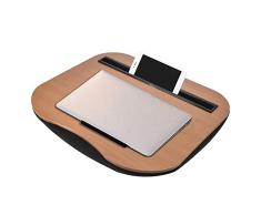 Yunt-11 Soporte de bambú Multifuncional para computadora portátil con cojín en la Cama y sofá, Bandeja de Escritorio para computadora portátil, para Trabajo de Estudio iPad