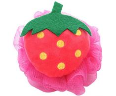 Lurrose 4pcs bola de baño suave bola linda de la fruta de la esponja de la bola de la ducha del puf para las niñas niños