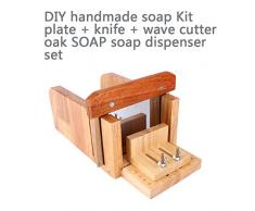 Juego para Hacer Jabón Conjunto de Herraminetas Cuchillo de Tableta Cuchillo de Onda Dispensador de Jabón Modelo de Jabón de Madera
