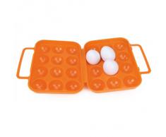Huevera de plástico plegable, para 12 huevos, color naranja