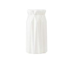 TOPmountain Florero de plástico con Aspecto de cerámica, Florero de Polietileno irrompible para Flores, Centro de Mesa Decorativo para el hogar, Fiesta de Bodas - Blanco, 17,7 cm de Alto