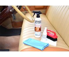 SANMARINO KIT LIMPIEZA TAPICERÍAS PIEL Y CUERO 500 ML. + NUTRIENTE PIEL + CEPILLO DOBLE ESPECIAL + BAYETAS