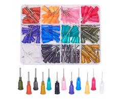 BENECREAT 144PCS 30mm Punta Roma Agujas de Jeringa 12 Tamaños Diferente Aguja Dispensadora con Bloqueo de Señuelo para Rellenar Tintas y Jeringas de Líquido