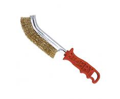 Cepillo Manual Acero Latonado Mango Rojo