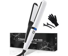 Plancha de Pelo Profesional, Plancha de Pelo Liso y Rizado El Rango de Temperatura de la Plancha de Pelo PTC es de 160 ℃ a 230 ℃ de Alto Rendimiento Adecuado para Cabello Largo/Corto/Liso/Rizado