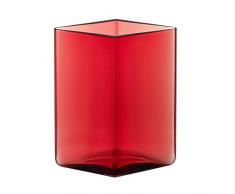 Iittala 1015596 Ruutu Jarrón, 115 x 140 mm, Cranberry