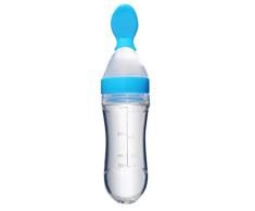BaZhaHei Botella de depredación Bebé Infantil Cuchara de Silicona Arroz Cereal Comer BiberóN Destete Complemento Alimenticio Cuchara de Pasta de Arroz Bebé Arroz Cereal Suplemento Comida Botella
