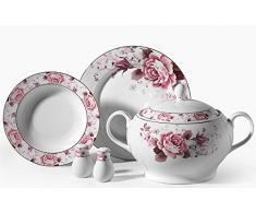 Lujo 86 piezas piezas Vajilla KORKMAZ Porcelana essservice Plato Set boda Compromisos Cumpleaños KH de a8022